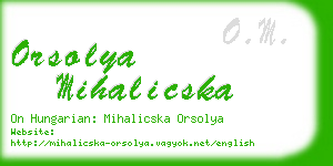 orsolya mihalicska business card